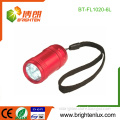 Factory Wholesale 2*CR2032 Button Cell Used Cheap Aluminum Metal Kids Small 6 led Flashlight with Wrist Strap